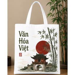 Túi tote có khóa Nghệ Thuật Văn Hóa Việt túi vải canvas Nghệ Thuật Việt Nam kích thước 35x40cm tota0316 7