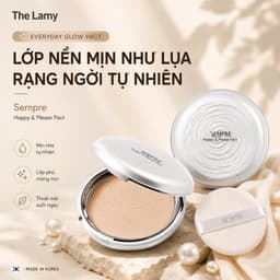 Phấn Phủ Kiềm Dầu GEO Trắng Sempre Happy & Please Pact 22g Hàn Quốc –Lớp Nền Siêu Mỏng Nhẹ, Lâu Trôi 3