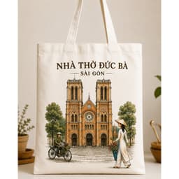Túi tote có khóa VIỆT NAM túi vải canvas hình kỉ niệm Hà Nội - Sài Gòn - Hội An đeo vai kích thước 35x40cm tota0317 8