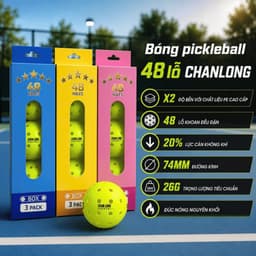 [CHÍNH HÃNG] Box 3 Bóng Pickleball CHANLONG 48 Lỗ Ngoài Trời, Bay Chuẩn, Đàn Hồi Tốt, Bền Chắc 2