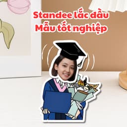Quà tốt nghiệp, quà tặng học sinh - standee lắc đầu in theo yêu cầu hoạ tiết tốt nghiệp dễ thương 1