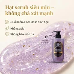 Sữa Tắm Tẩy Tế Bào Chết 2In1 Hello Morning Hương Hoa Lavender 500ml - Muối Biển, Sáng Da Mịn Màng 4