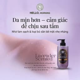 Sữa Tắm Tẩy Tế Bào Chết 2In1 Hello Morning Hương Hoa Lavender 500ml - Muối Biển, Sáng Da Mịn Màng 2