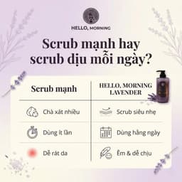 Sữa Tắm Tẩy Tế Bào Chết 2In1 Hello Morning Hương Hoa Lavender 500ml - Muối Biển, Sáng Da Mịn Màng 3