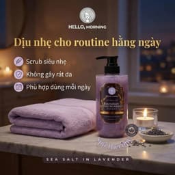 Sữa Tắm Tẩy Tế Bào Chết 2In1 Hello Morning Hương Hoa Lavender 500ml - Muối Biển, Sáng Da Mịn Màng 7