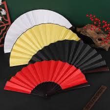 Quạt xếp nan 31cm trơn màu phụ kiện chụp ảnh cầm tay cổ trang 4