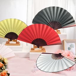 Quạt xếp nan 31cm trơn màu phụ kiện chụp ảnh cầm tay cổ trang 5
