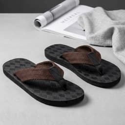 dép Nam tông kẹp quai dù _ mũi đen  . nền ô vuông đen( có size bé) 8
