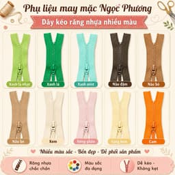sợi Dây kéo áo khoác 50cm 70cm răng phao Hkk (1lố 12 sợi) 2
