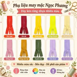 sợi Dây kéo áo khoác 50cm 70cm răng phao Hkk (1lố 12 sợi) 3