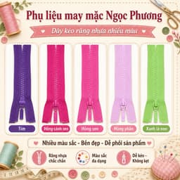 sợi Dây kéo áo khoác 50cm 70cm răng phao Hkk (1lố 12 sợi) 4