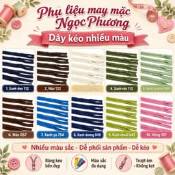 Dây kéo HKK 70cm răng 5 cước thay khoá áo khoác túi xách Balô 3