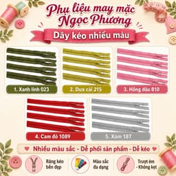 Dây kéo HKK 70cm răng 5 cước thay khoá áo khoác túi xách Balô 4