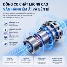 Quạt Cây Đứng Điện Tử 7 Cánh PIP 389, Quạt Điện Tử 8 Chế Độ Hẹn Giờ Thông Minh, Điều Khiển Từ Xa 6