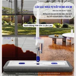 Cây Lau Nhà Tự Vắt SUMI Mẫu Mới Bàn Lau Lớn 45cm, Chổi Lau Nhà San Hô Xoay 360 Độ Thông Minh SH4C 7