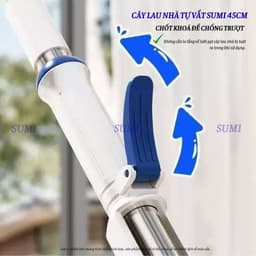 Cây Lau Nhà Tự Vắt SUMI Mẫu Mới Bàn Lau Lớn 45cm, Chổi Lau Nhà San Hô Xoay 360 Độ Thông Minh SH4C 4
