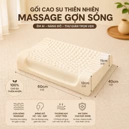 Gối Cao Su Thiên Nhiên Gợn Sóng Massage Aniva Home - Gối Ngủ Thoáng Khí, Hỗ Trợ Cổ Vai Gáyo 2