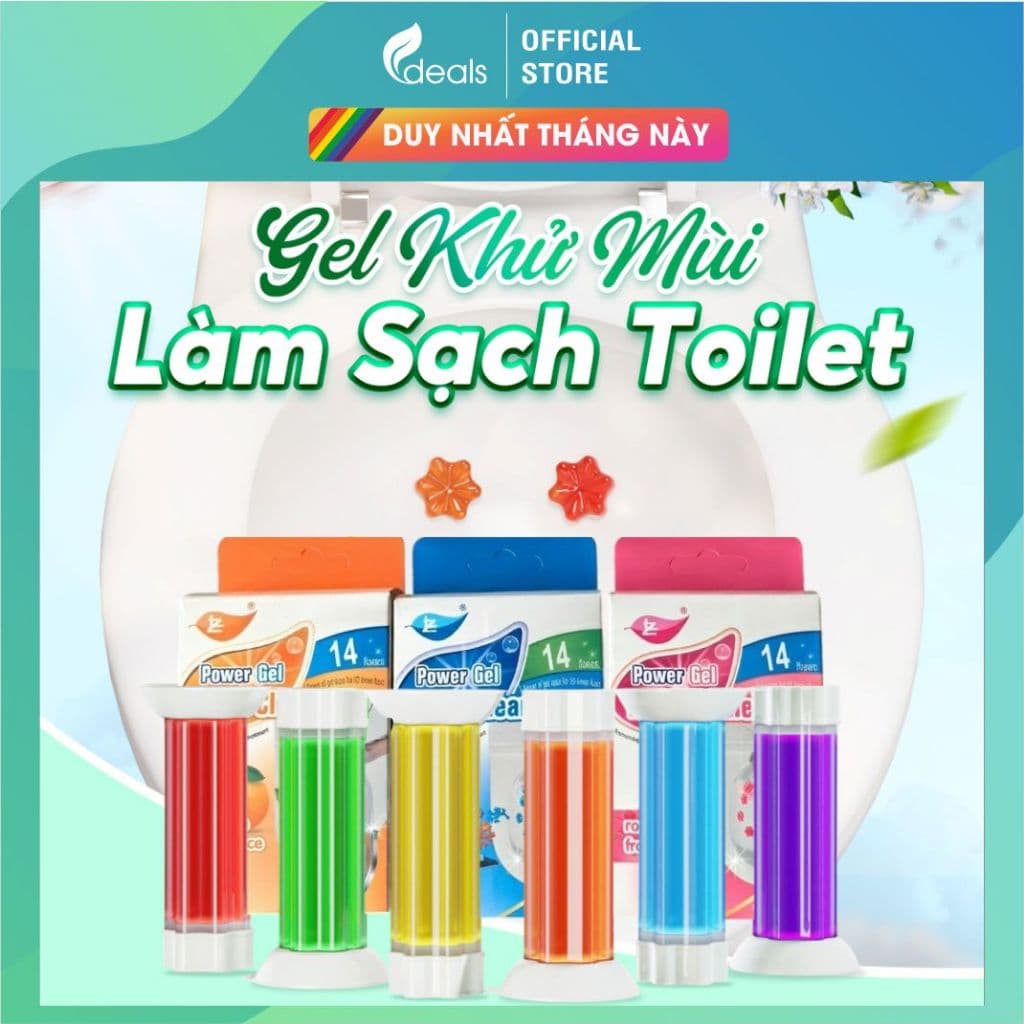 Gel khử mùi, khử khuẩn bồn cầu Power Gel Toilet Cleaner ECODEALS 70g - Sạch bóng, thơm mát suốt tuần