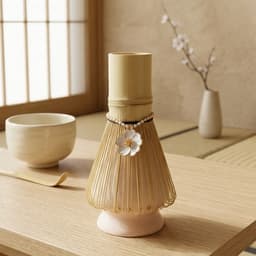 Charm treo chasen thủ công (không bao gồm chasen) hoa sakura. Phụ kiện handmand trang trí chổi tre matcha - Majehome 8