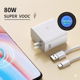 Bộ Sạc Nhanh 80W SUPER VOOC Cổng USB Type C, Sạc Nhanh Không Nóng Máy 4
