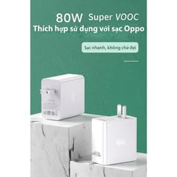 Bộ Sạc Nhanh 80W SUPER VOOC Cổng USB Type C, Sạc Nhanh Không Nóng Máy 6