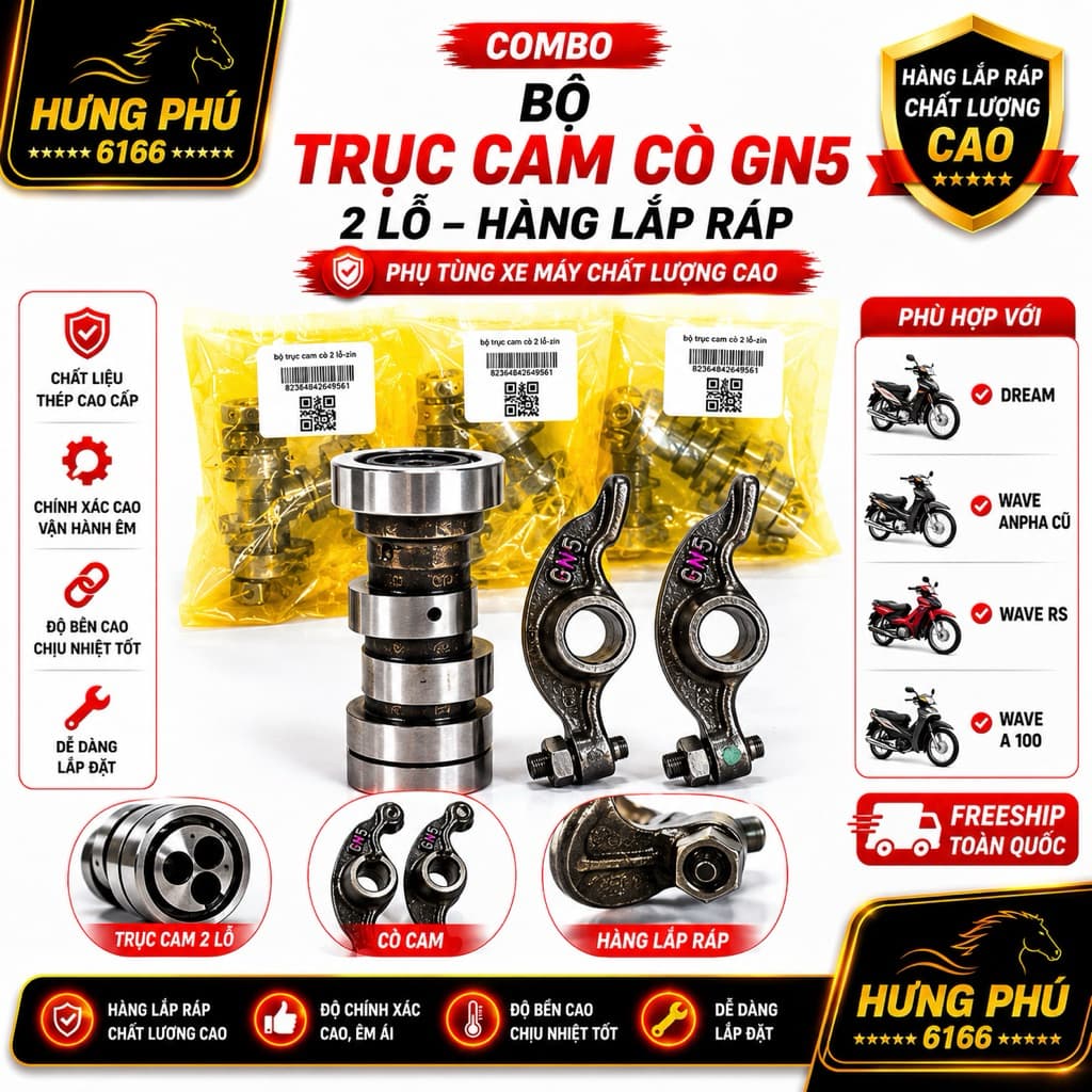 Bộ trục cam cò 2 lỗ hàng lắp giáp theo xe