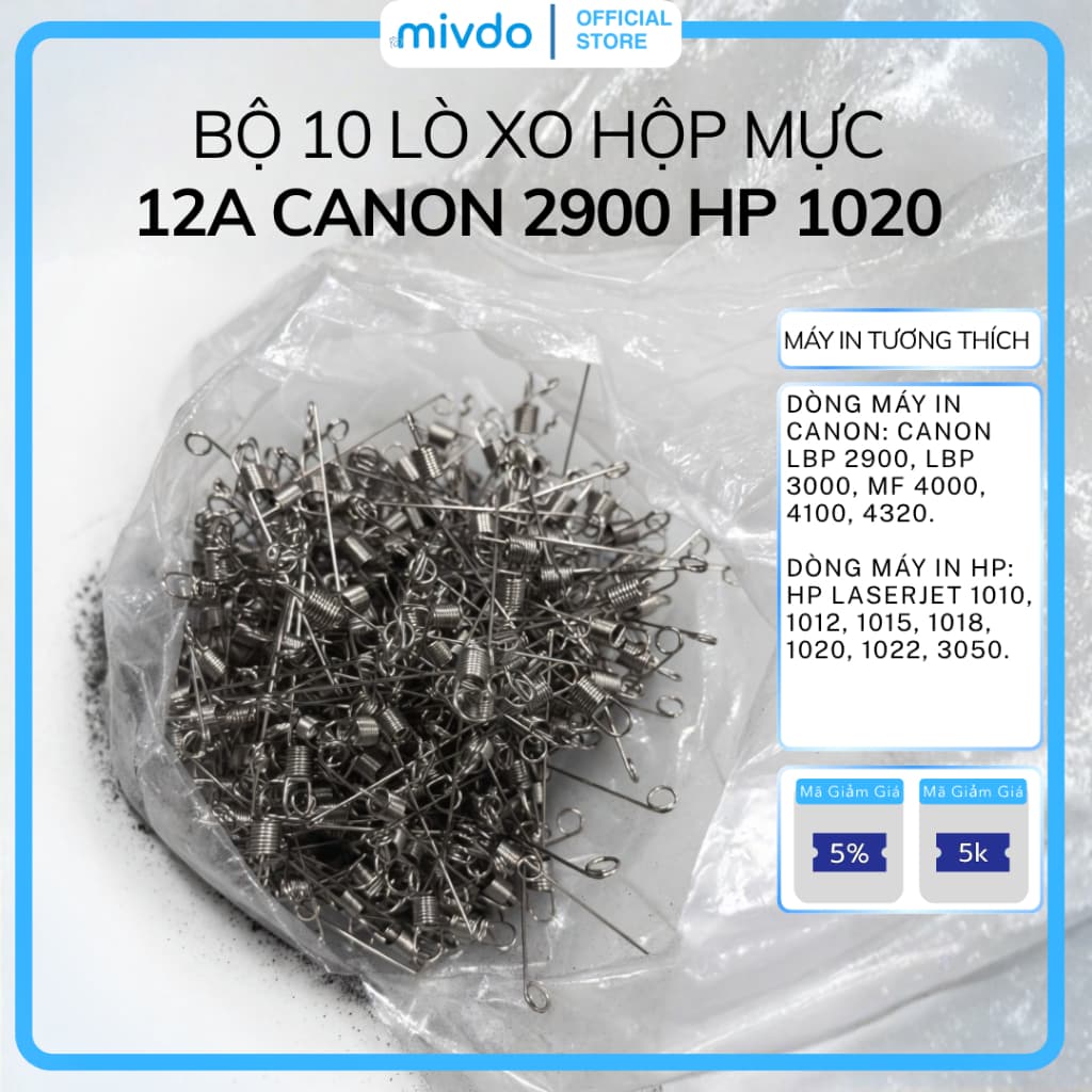 10 Lò Xo Cartridge 12A Dùng Cho Canon LBP2900 LBP3000 HP 1020 Tương Thích Cao Dễ Lắp Đặt