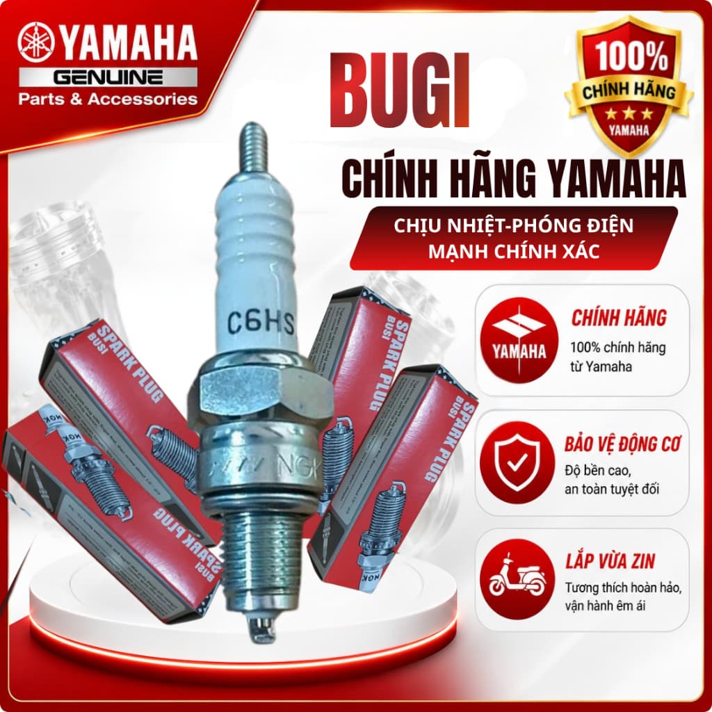 Combo 5, 10 bugi chính hãng Yamaha cho xe Sirius, exciter, Jupiter, Grande, janus,...