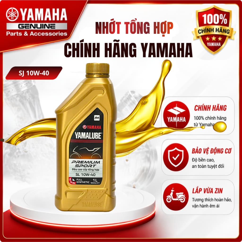 Dầu nhớt cao cấp nhất (tổng hợp hoàn toàn) chính hãng Yamaha cho xe số,xe ga,côn