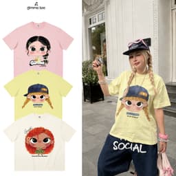 Áo Thun BOXY Local Brand VEQISTU "Chibi Girl " Áo Thun Boxy Form Rộng Unisex  250Gsm 100% Cotton 1