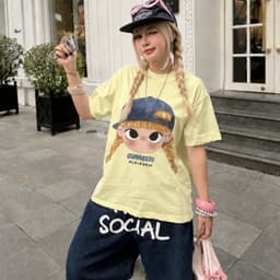 Áo Thun BOXY Local Brand VEQISTU "Chibi Girl " Áo Thun Boxy Form Rộng Unisex  250Gsm 100% Cotton 4