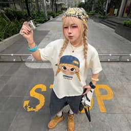 Áo Thun BOXY Local Brand VEQISTU "Chibi Girl " Áo Thun Boxy Form Rộng Unisex  250Gsm 100% Cotton 5
