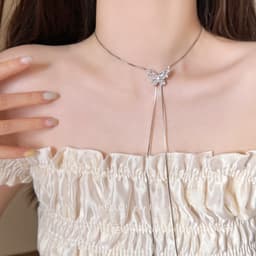 Dây Chuyền Mặt Hồ Điệp Đính Đá Tua Rua Dài Quyến Rũ Cho Nữ - Vòng Cổ Đi Tiệc 2