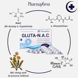 Viên uống sáng da Pharmaform GLUTA-N.A.C bổ sung Glutathion, giảm thâm nám 30 viên <BUN BUN SHOP 1