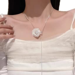 Vòng Cổ Nữ Dáng Y-Line Mặt Hoa Hồng Thiết Kế Phong Cách Hàn Quốc 4