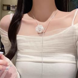 Vòng Cổ Nữ Dáng Y-Line Mặt Hoa Hồng Thiết Kế Phong Cách Hàn Quốc 5