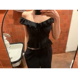 𝑨𝒏𝒏 𝑺𝒕𝒖𝒅𝒊𝒐  [SẴN] 𝐖𝐆𝐖𝐄/ Áo Đũi Cổ Sen Bèo Gấu WG.WE 9756 Buộc Nơ Khóa Sườn Ôm Dáng 7