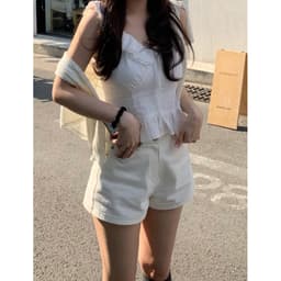 𝑨𝒏𝒏 𝑺𝒕𝒖𝒅𝒊𝒐  [SẴN] 𝐖𝐆𝐖𝐄/ Áo Đũi Cổ Sen Bèo Gấu WG.WE 9756 Buộc Nơ Khóa Sườn Ôm Dáng 9