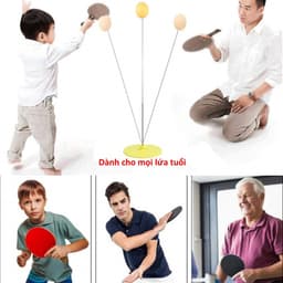 Bộ đồ chơi bóng bàn phản xạ cho bé tự tập trong nhà kèm 2 vợt 3 bóng tập trung vận động 4