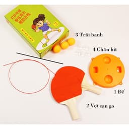 Bộ đồ chơi bóng bàn phản xạ cho bé tự tập trong nhà kèm 2 vợt 3 bóng tập trung vận động 5