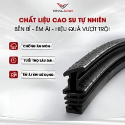 Gạt Mưa Kính Ô Tô Silicon 3 Khúc Chính Hãng Vinal, Cần Gạt Mưa Ô Tô Siêu Sạch Không Gây Tiếng Ồn, Bền Đẹp Dễ Lắp Đặt 5