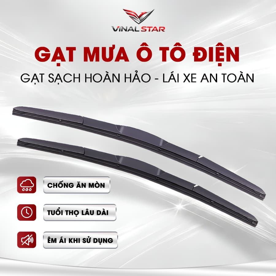 Gạt Mưa Kính Ô Tô Silicon 3 Khúc Chính Hãng Vinal, Cần Gạt Mưa Ô Tô Siêu Sạch Không Gây Tiếng Ồn, Bền Đẹp Dễ Lắp Đặt