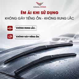 Gạt Mưa Kính Ô Tô Silicon 3 Khúc Chính Hãng Vinal, Cần Gạt Mưa Ô Tô Siêu Sạch Không Gây Tiếng Ồn, Bền Đẹp Dễ Lắp Đặt 2