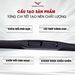 Gạt Mưa Kính Ô Tô Silicon 3 Khúc Chính Hãng Vinal, Cần Gạt Mưa Ô Tô Siêu Sạch Không Gây Tiếng Ồn, Bền Đẹp Dễ Lắp Đặt 6
