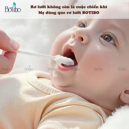 Combo Vệ Sinh Bé Yêu - 2 Khăn Khô Đa Năng + Rơ Lưỡi Cho Bé + Tăm Bông 200 Que Botibo kids 3