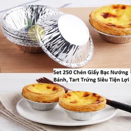Set 20 Khay Giấy Bạc Lót Nồi Chiên Tròn 22CM và Set 250 Chén Giấy Bạc Nướng Bánh, Tart Trứng Siêu Tiện Lợi 8