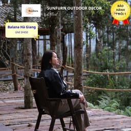 Ghế CAFE Gỗ Dầu Sân Vườn SUNFURN SF450 | Ghế Gỗ Ngoài Trời Không Thấm Nước | Chân chữ A – Chịu Lực 130kg 9