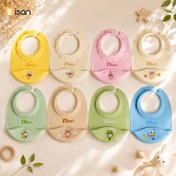 [Misan] - Yếm silicone có máng hứng cổ bo tròn mềm mại Little Dreamers 2