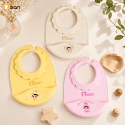 [Misan] - Yếm silicone có máng hứng cổ bo tròn mềm mại Little Dreamers 4