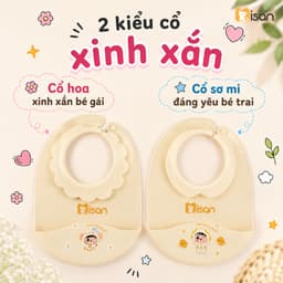 [Misan] - Yếm silicone có máng hứng cổ bo tròn mềm mại Little Dreamers 5